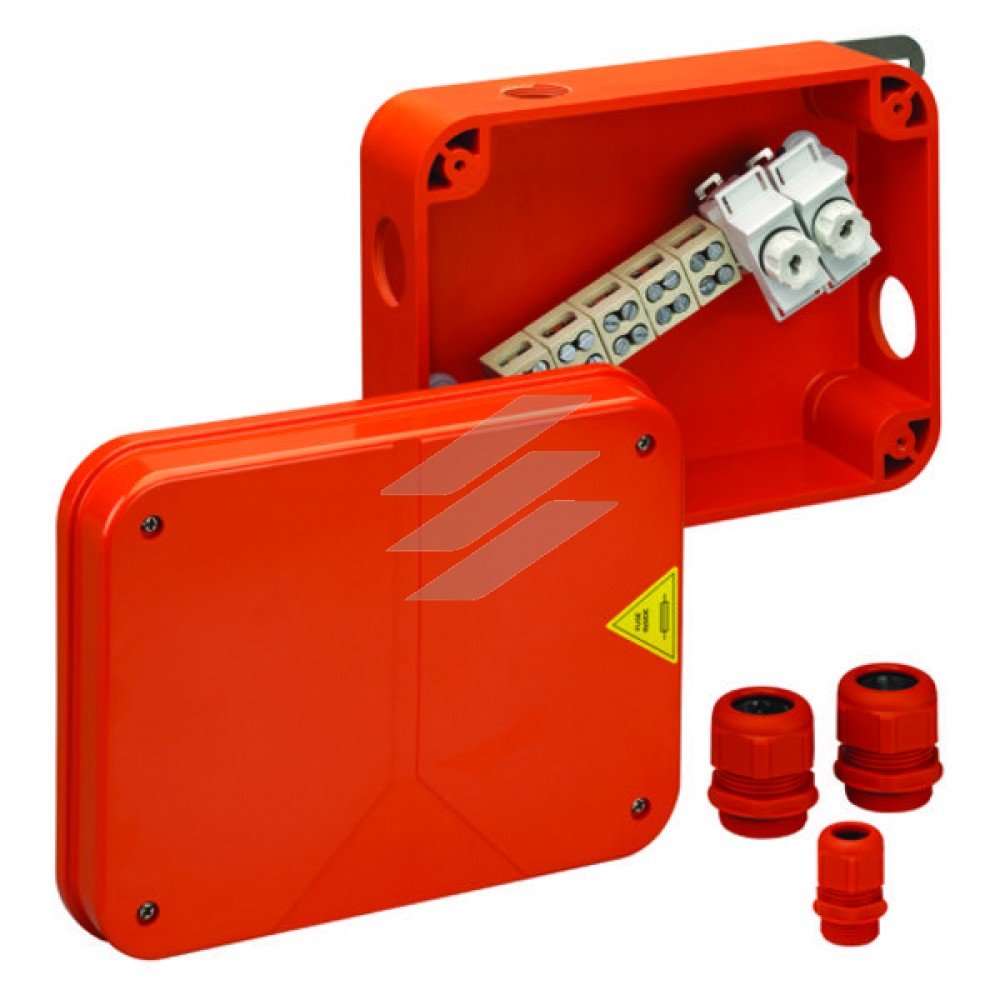 Вогнестійка розподільна коробка WKE 54 (280х210х110мм), керамічна клема 5х1.5-16мм², дюропласт, що не містить галогенів, E90, IP67, Spelsberg